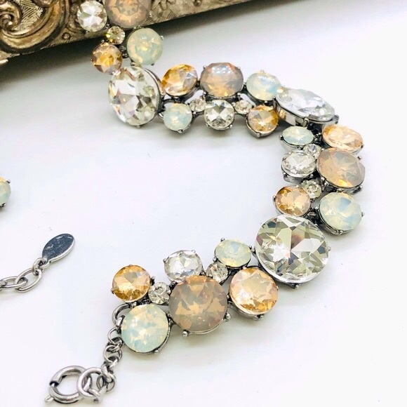 Vintage Crystal Rhinestone Statement Necklace - Picture 9 of 17